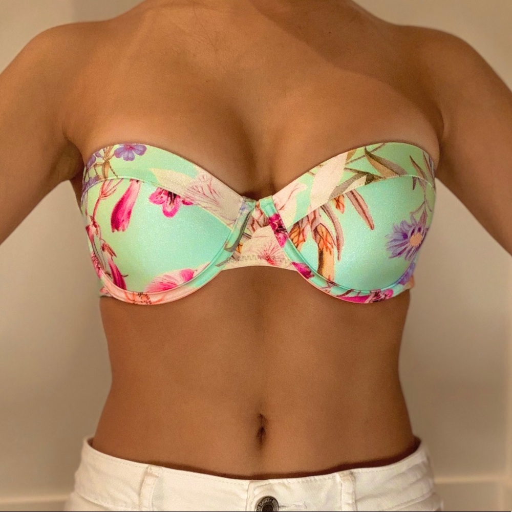 Mint green floral Triangl bikini top
